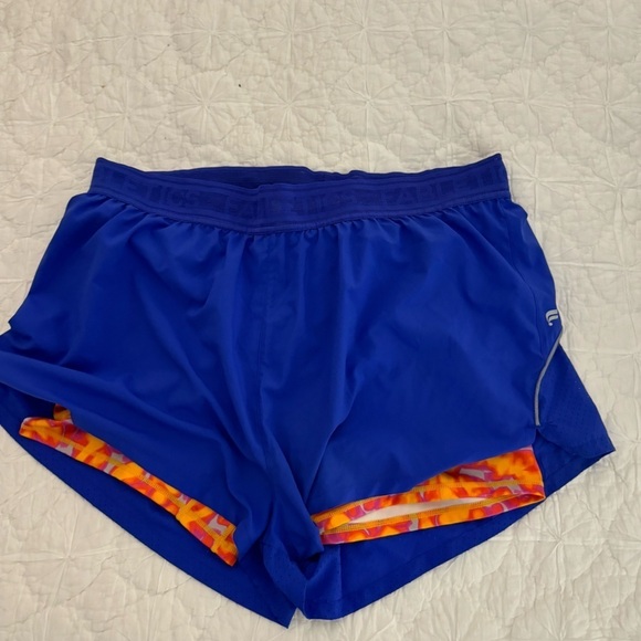 Fabletics perforated run shorts XXL.Royal blue/Orange Bike Short under w/pockets - Picture 1 of 13